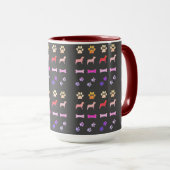 Hunde, Paw Prints und Hunde-Knochen Kaffeekochen T Tasse (VorderseiteRechts)