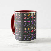 Hunde, Paw Prints und Hunde-Knochen Kaffeekochen T Tasse (Vorderseite Links)