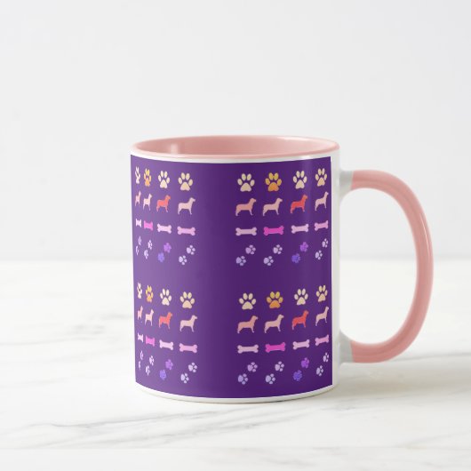 Hunde, Paw Prints und Hunde-Knochen Kaffeekochen T Tasse (Rechts)