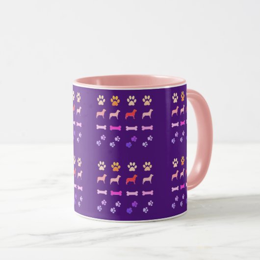 Hunde, Paw Prints und Hunde-Knochen Kaffeekochen T Tasse (VorderseiteRechts)