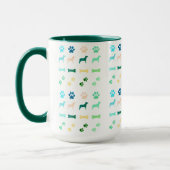 Hunde, Paw Prints und Hunde-Knochen Kaffeekochen T Tasse (Links)