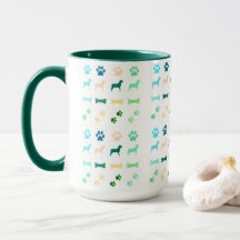 Hunde, Paw Prints und Hunde-Knochen Kaffeekochen T