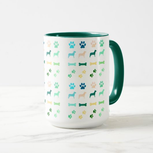 Hunde, Paw Prints und Hunde-Knochen Kaffeekochen T Tasse (VorderseiteRechts)