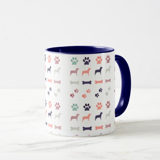 Hunde, Paw Prints und Hunde-Knochen Kaffeekochen T Tasse (VorderseiteRechts)