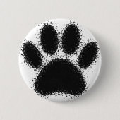 Hunde Paw Zeichnend Button (Vorderseite)