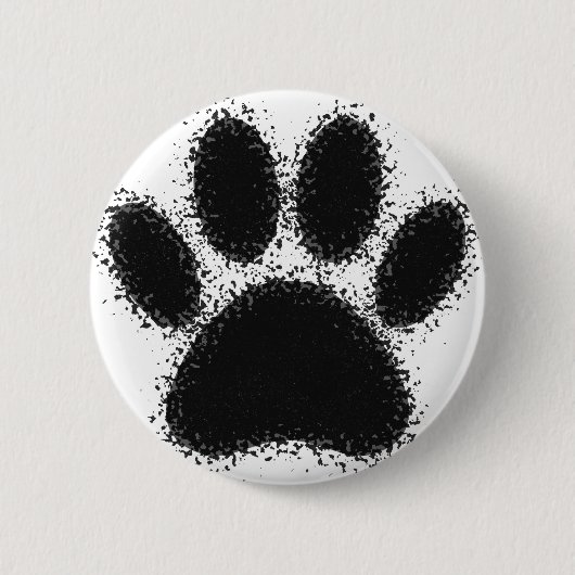Hunde Paw Zeichnend Button (Vorderseite)