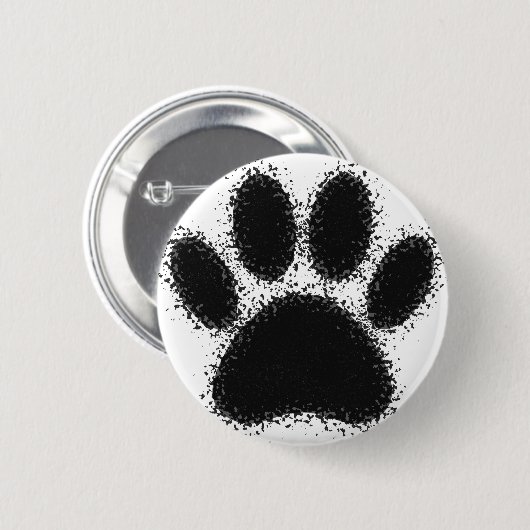 Hunde Paw Zeichnend Button (Vorne & Hinten)