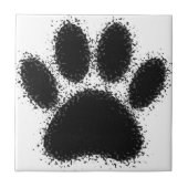Hunde Paw Zeichnend Fliese (Vorderseite)