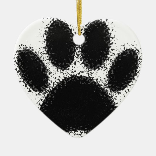 Hunde Paw Zeichnend Keramik Ornament (Vorne)
