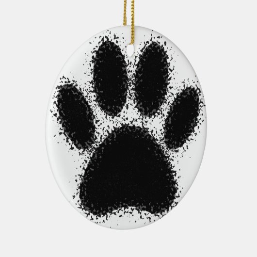 Hunde Paw Zeichnend Keramikornament (Rechts)