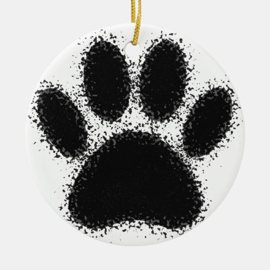 Hunde Paw Zeichnend Keramikornament (Vorne)