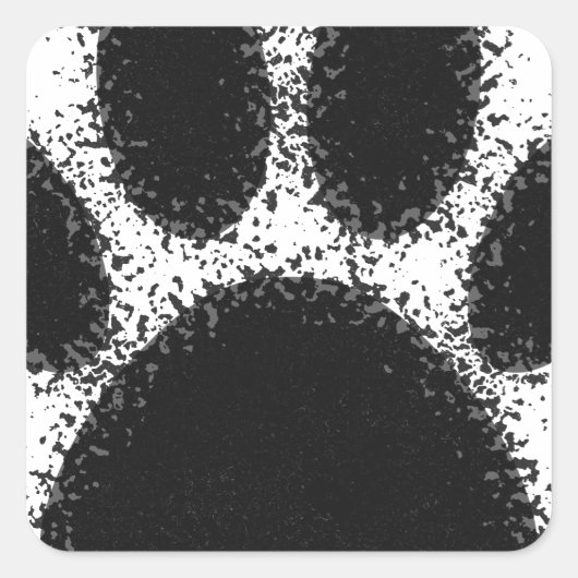 Hunde Paw Zeichnend Quadratischer Aufkleber (Vorderseite)