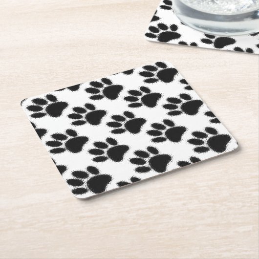 Hunde Paw Zeichnend Rechteckiger Pappuntersetzer (angewinkelt)