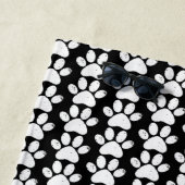 Hunde Paws gestresst Schwarz-Weiß-Tierliebhaber Strandtuch (Beispiel)