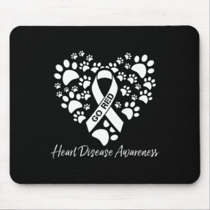 Hunde Paws Go Red Ribbon Herzerkrankung Bewusstsei Mousepad