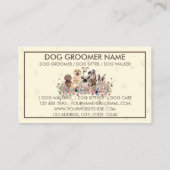 Hunde paws Rahmen gelbe Niedliche Begleiter Visitenkarte (Rückseite)
