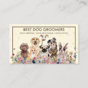 Hunde paws Rahmen gelbe Niedliche Begleiter Visitenkarte