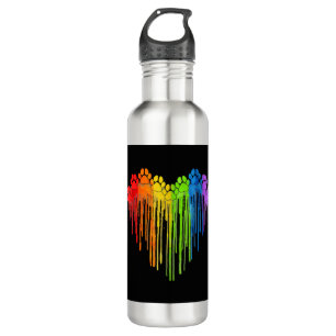 Hunde Paws Rainbow Heart Hund Lover Gay Pride LGBT Edelstahlflasche