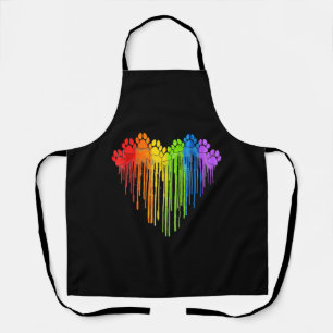 Hunde Paws Rainbow Heart Hund Lover Gay Pride LGBT Schürze