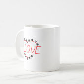Hunde Paws Rotes Herz Liebe Kaffeetasse (Vorderseite Links)