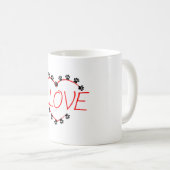 Hunde Paws Rotes Herz Liebe Kaffeetasse (VorderseiteRechts)
