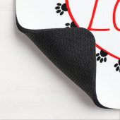 Hunde Paws Rotes Herz Liebe Mousepad (Ecke)