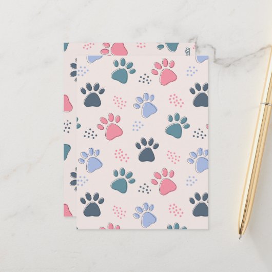 Hunde Paws Tier Niedliche Päuse Geschenk für Heimt Postkarte (Vorderseite/Rückseite Beispiel)