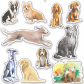 Hunde, Peitsche, Beagle Welpen, Cocker spaniel Aufkleber (Vorderseite)