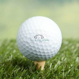Hunde Person Zitat mit Hunde Ohren Kontur Golfbäll Golfball