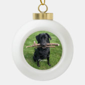 Hunde Personalisierter Name und Foto Keramik Kugel-Ornament (Vorderseite)