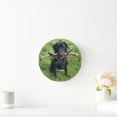 Hunde Personalisierter Name und Foto Runde Wanduhr (Zuhause)
