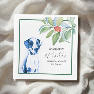 Hunde-Pet-Porträt-Weihnachts-Cocktailservietten Serviette