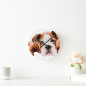 HUNDE, PETS BULLDOG NIEDLICH ADORABLE DIGITALE REA RUNDE WANDUHR (Zuhause)