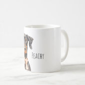 Hunde-Pfirsich-Schleife Kaffeetasse (VorderseiteRechts)