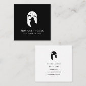 Hunde-Pflegelogo Schwarz-weiß Quadratische Visitenkarte (Vorne/Hinten)
