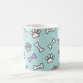 Hunde-Pfoten-Muster und Knochen-Muster Kaffeetasse (Mittel)