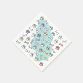 Hunde-Pfoten-Muster und Knochen-Muster Serviette (Ecke)