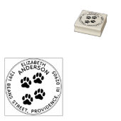 Hunde-Pfoten Rücksendeadresse-Gummi-Briefmarke Gummistempel (Stempel)