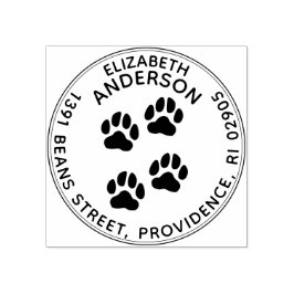 Hunde-Pfoten Rücksendeadresse-Gummi-Briefmarke Gummistempel