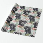 Hunde Pink und Blue Holiday Black Lab Welpen Geschenkpapier (Ungerollt)
