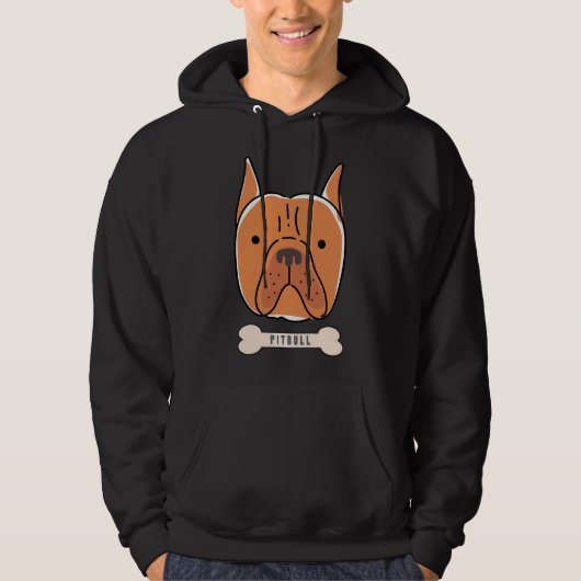 Hunde Pitbull Hoodie (Vorderseite)