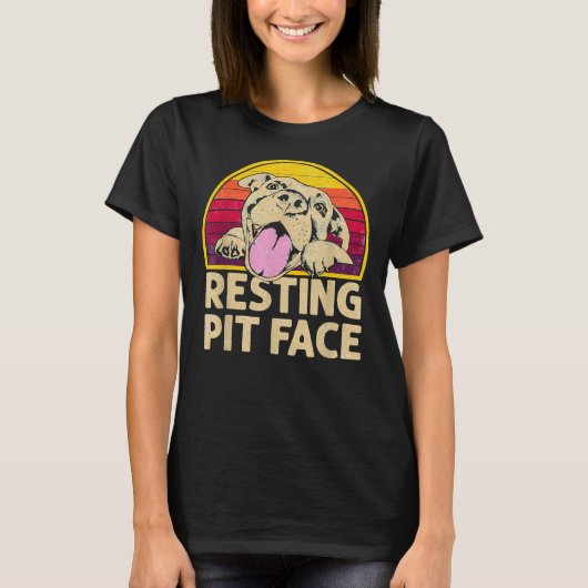 Hunde Pitbull Ruheklemme Seite F T-Shirt (Vorderseite)
