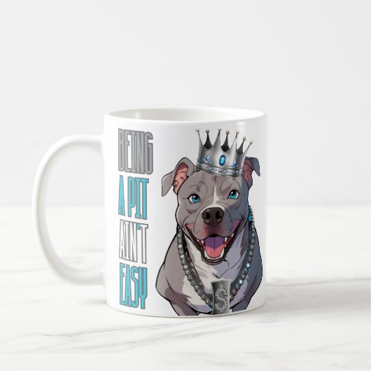Hunde Pitbull "Sein als Pit Ain't Easy" Klassische Kaffeetasse (Links)