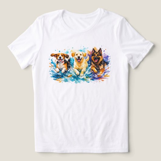 Hunde planschen Tri-Blend shirt (Design Vorderseite)