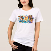 Hunde planschen Tri-Blend shirt (Vorderseite)
