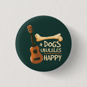 Hunde Plus Ukuleles Equals Happy Novelty Gag Button