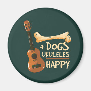 Hunde Plus Ukuleles Equals Happy Novelty Gag Magnet