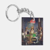 Hunde Poker Acrylic Schlüsselanhänger (Vorderseite links)