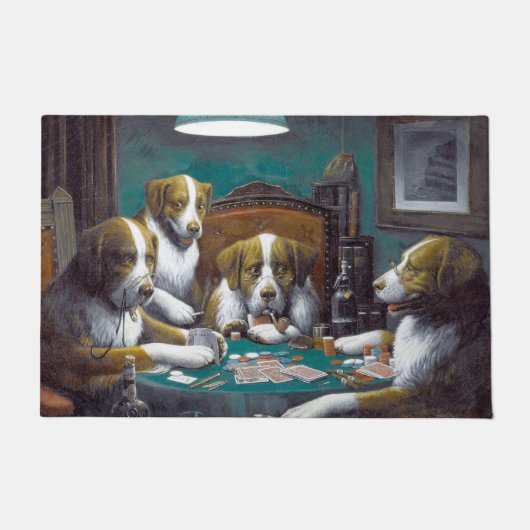 Hunde Poker Cassius Marcellus Coolidge 1894 Fußmatte (Vorderseite)