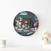 Hunde Poker Cassius Marcellus Coolidge 1894 Große Wanduhr (Zuhause)